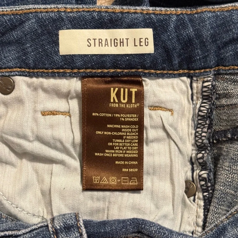 KUT from the Kloth Womens Straight Leg Jeans Blue Medium Wash Size 4L